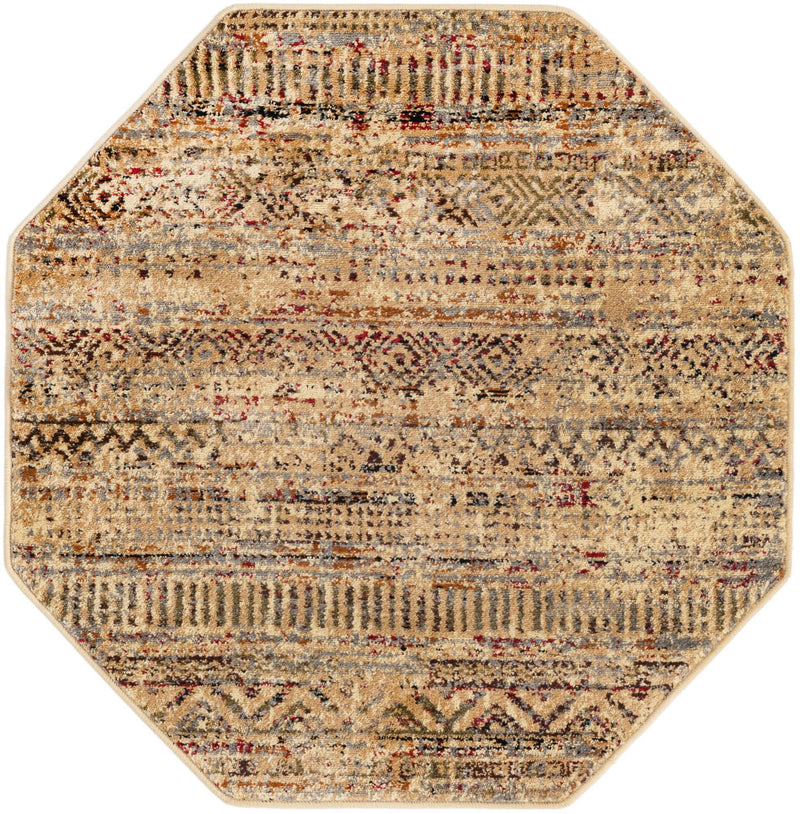 Neptune Elegance Collection Area Rug -  Nereid Octagon Beige  lifestyle 56