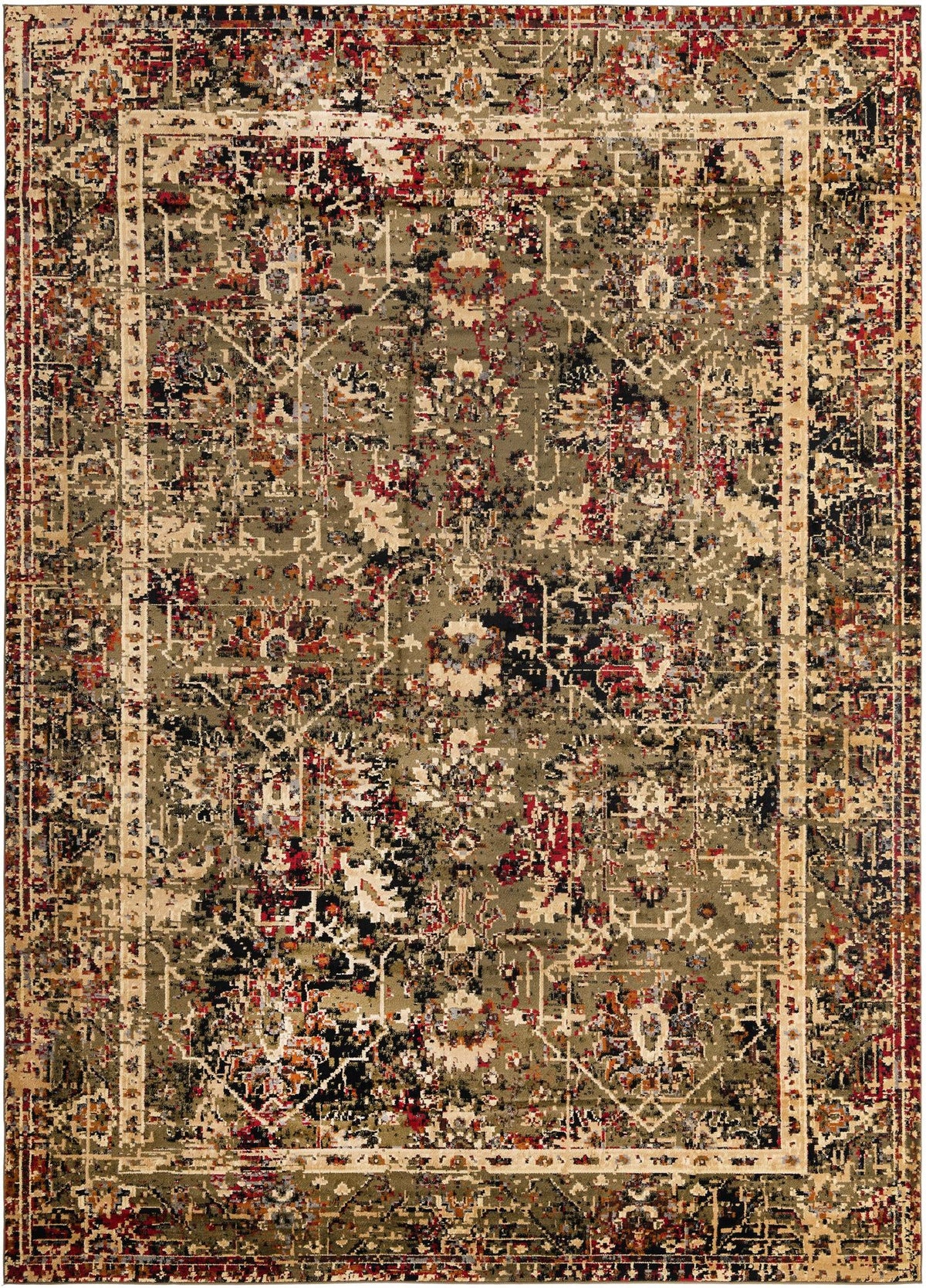 Neptune Elegance Collection Area Rug -  Galatea (Green) Rectangle Green Main