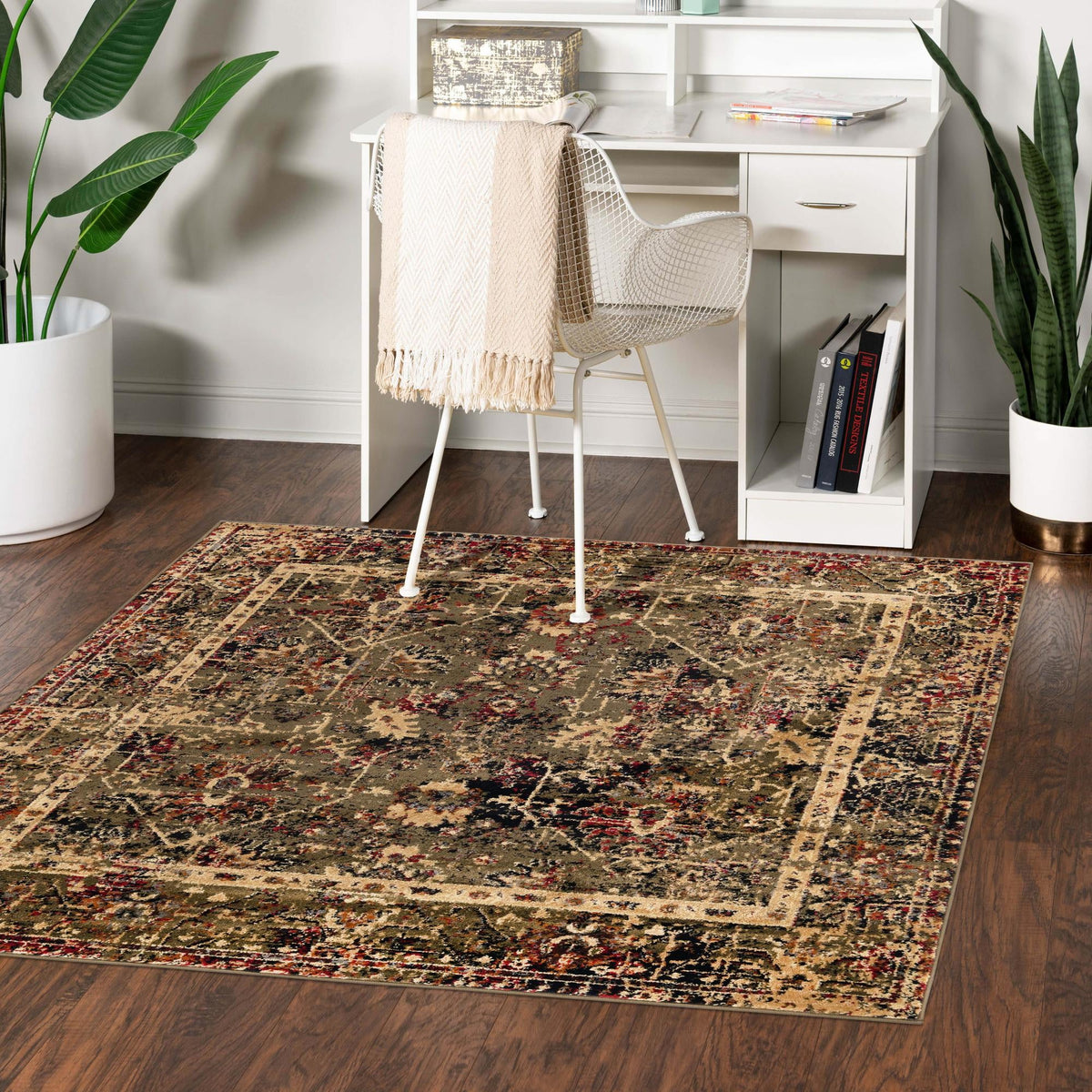 Neptune Elegance Collection Area Rug -  Galatea (Green) Square Green  lifestyle 65
