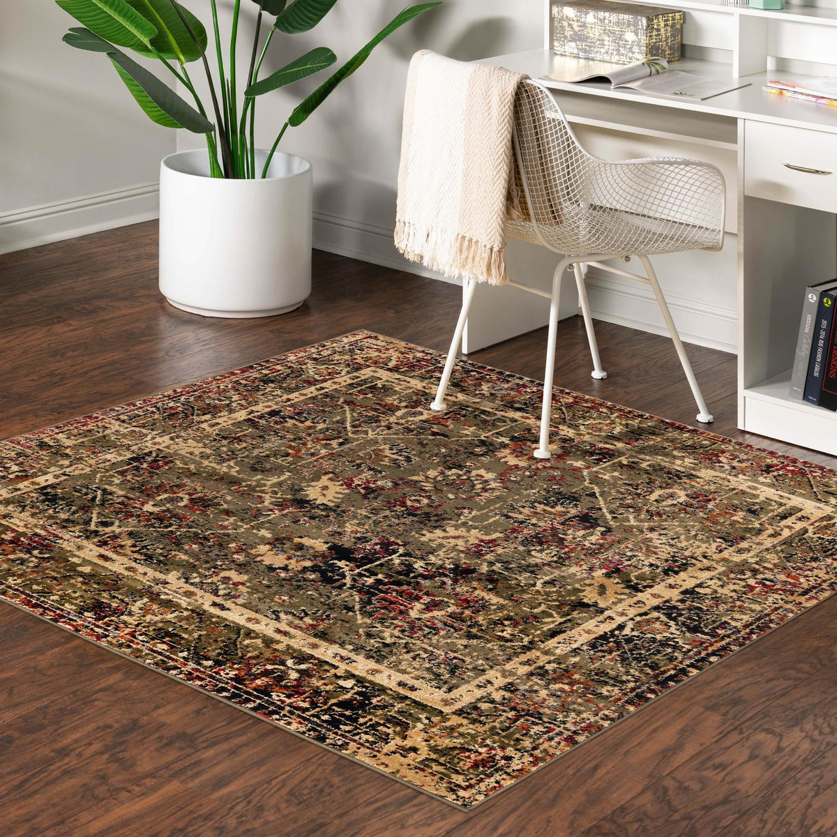 Neptune Elegance Collection Area Rug -  Galatea (Green) Square Green  lifestyle 68