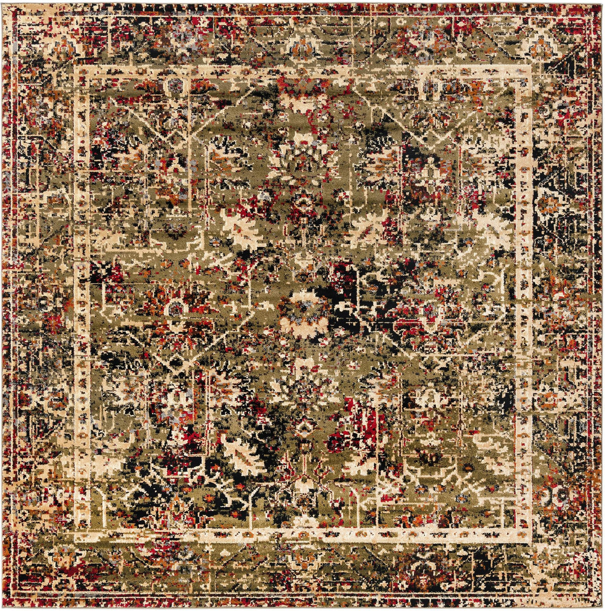 Neptune Elegance Collection Area Rug -  Galatea (Green) Square Green  lifestyle 14