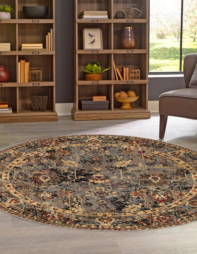 Neptune Elegance Collection Area Rug -  Galatea (Blue) Round Blue  lifestyle 23