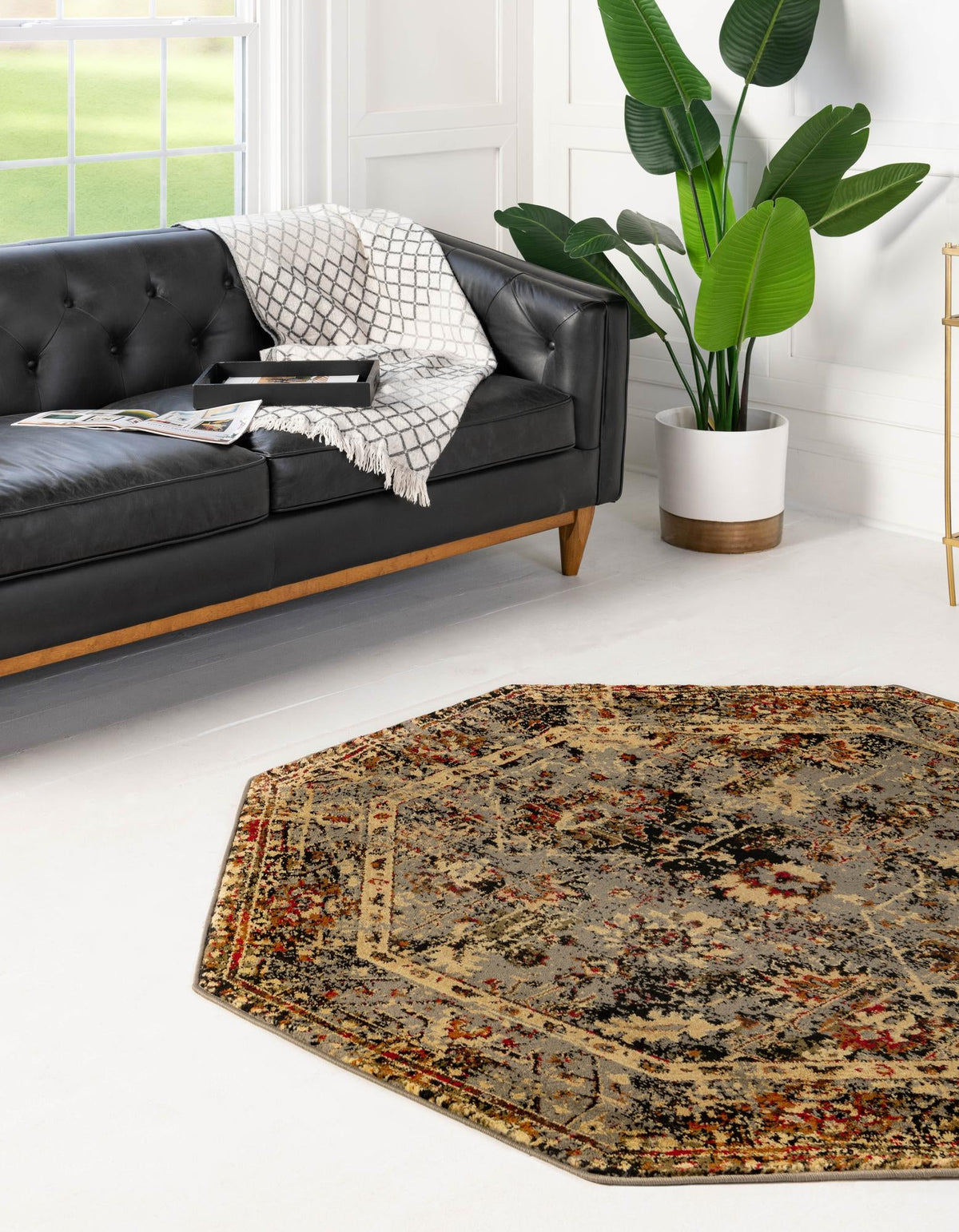 Neptune Elegance Collection Area Rug -  Galatea (Blue) Octagon Blue  lifestyle 24
