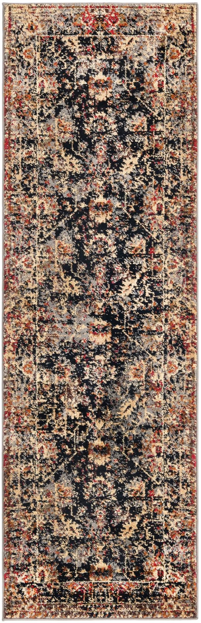 Neptune Elegance Collection Area Rug -  Galatea (Black) Runner Black  lifestyle 20