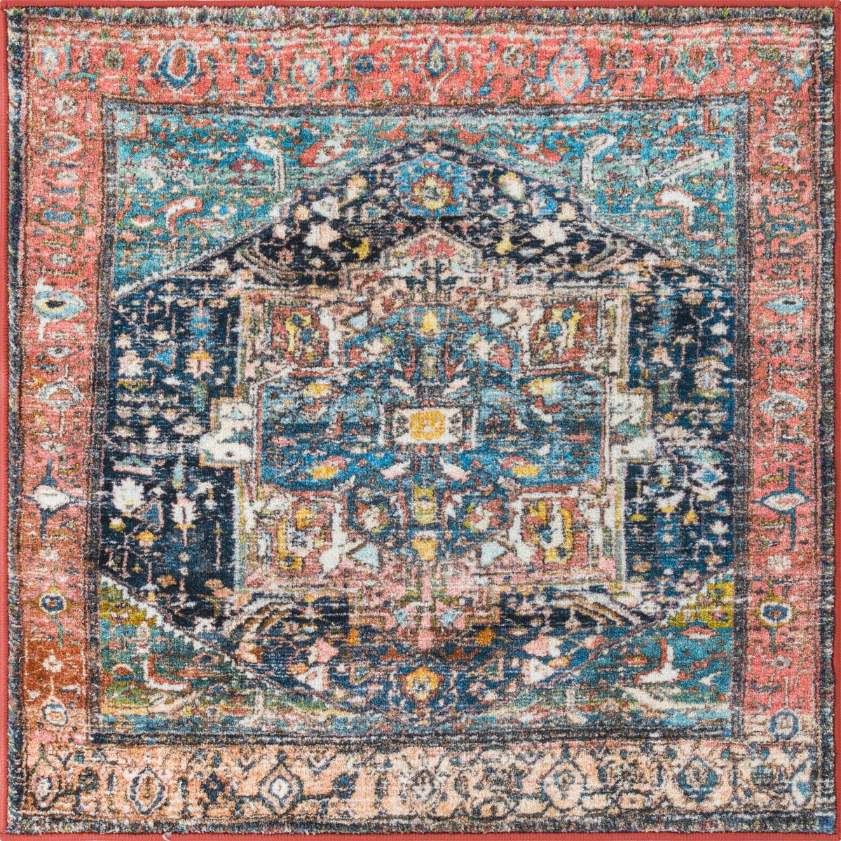 Casablanca Tapestry Collection Area Rug - Fes Square Multi  lifestyle 112