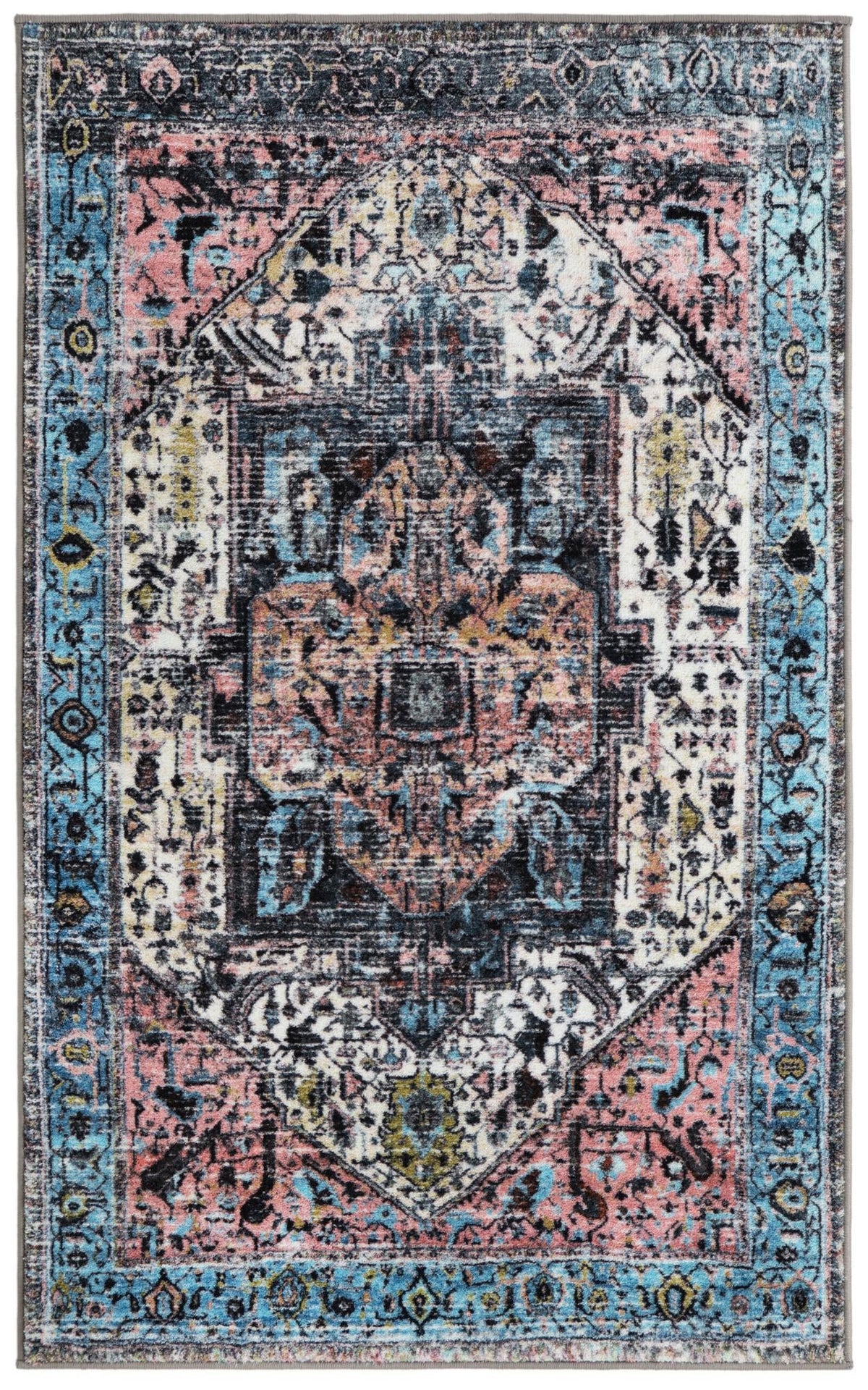 Casablanca Tapestry Collection Area Rug - Fes Rectangle Powder Blue  lifestyle 3