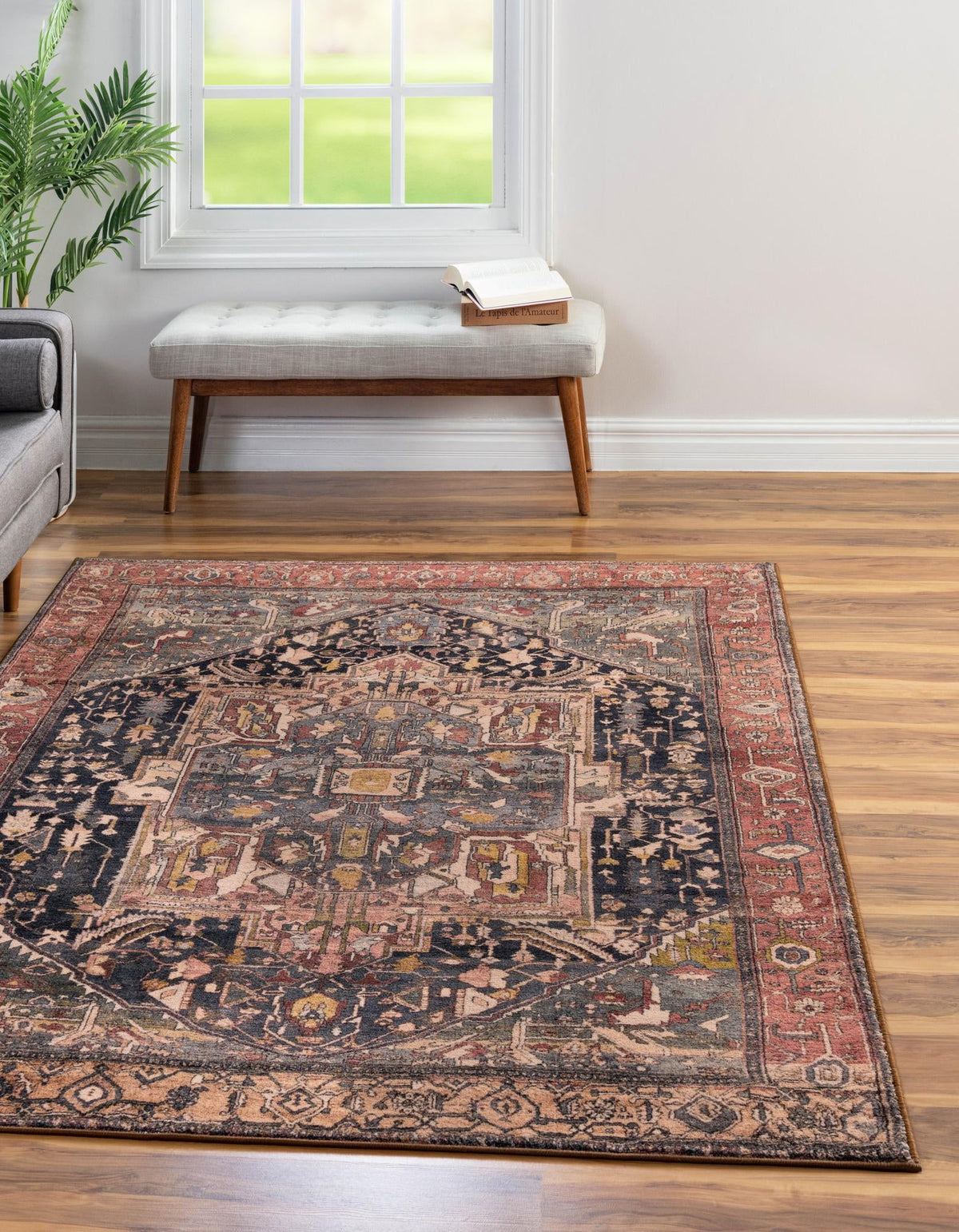 Casablanca Tapestry Collection Area Rug - Fes Rectangle Muted Rust  lifestyle 4
