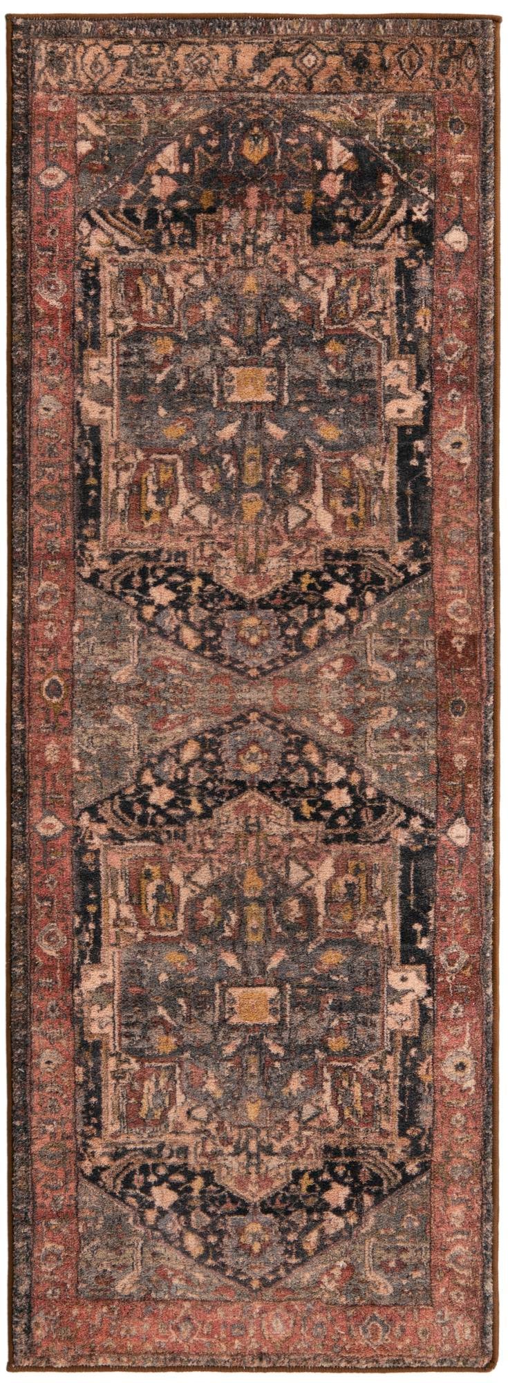 Casablanca Tapestry Collection Area Rug - Fes Runner Muted Rust  lifestyle 46