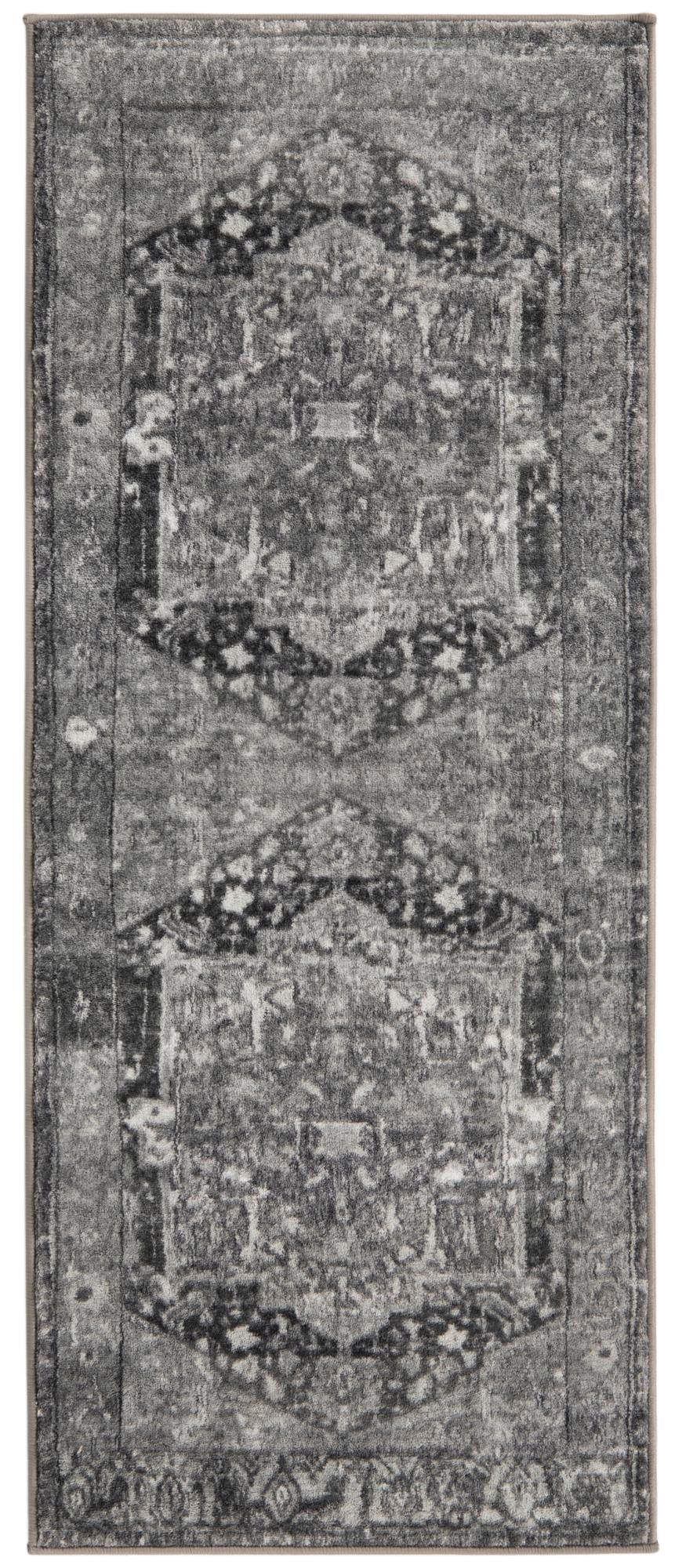 Casablanca Tapestry Collection Area Rug - Fes Runner Steel gray  lifestyle 115