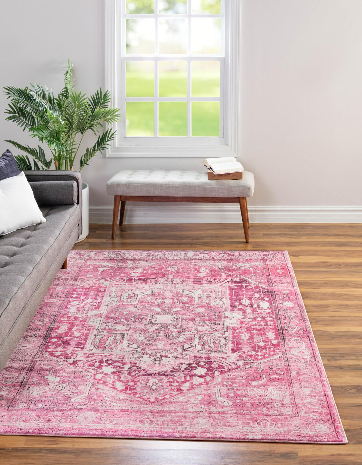Casablanca Tapestry Collection Area Rug - Fes Rectangle Plumrose Pink  lifestyle 5