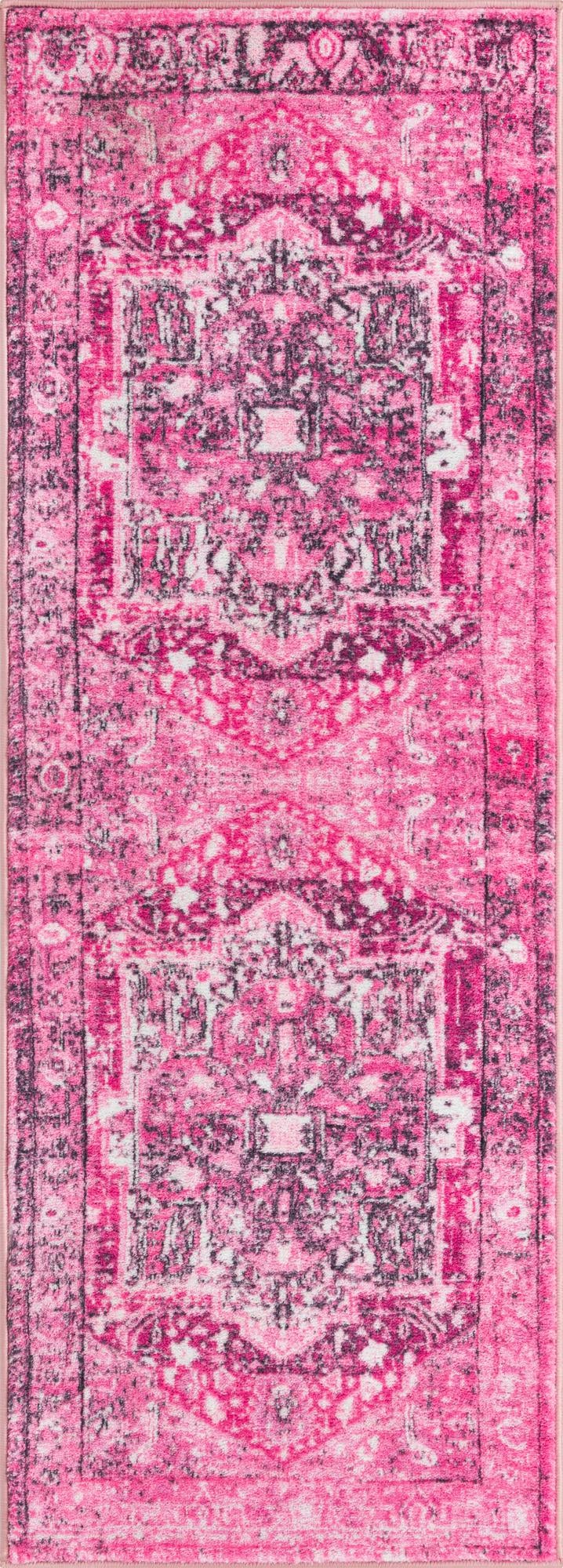 Casablanca Tapestry Collection Area Rug - Fes Runner Plumrose Pink  lifestyle 148