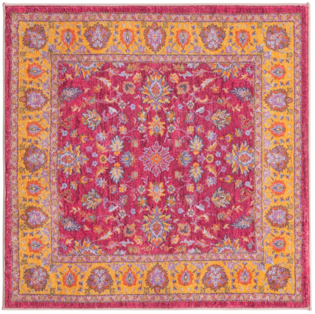 Casablanca Tapestry Collection Area Rug -  Marrakech (Berry Pink) Square Berry Pink  lifestyle 16