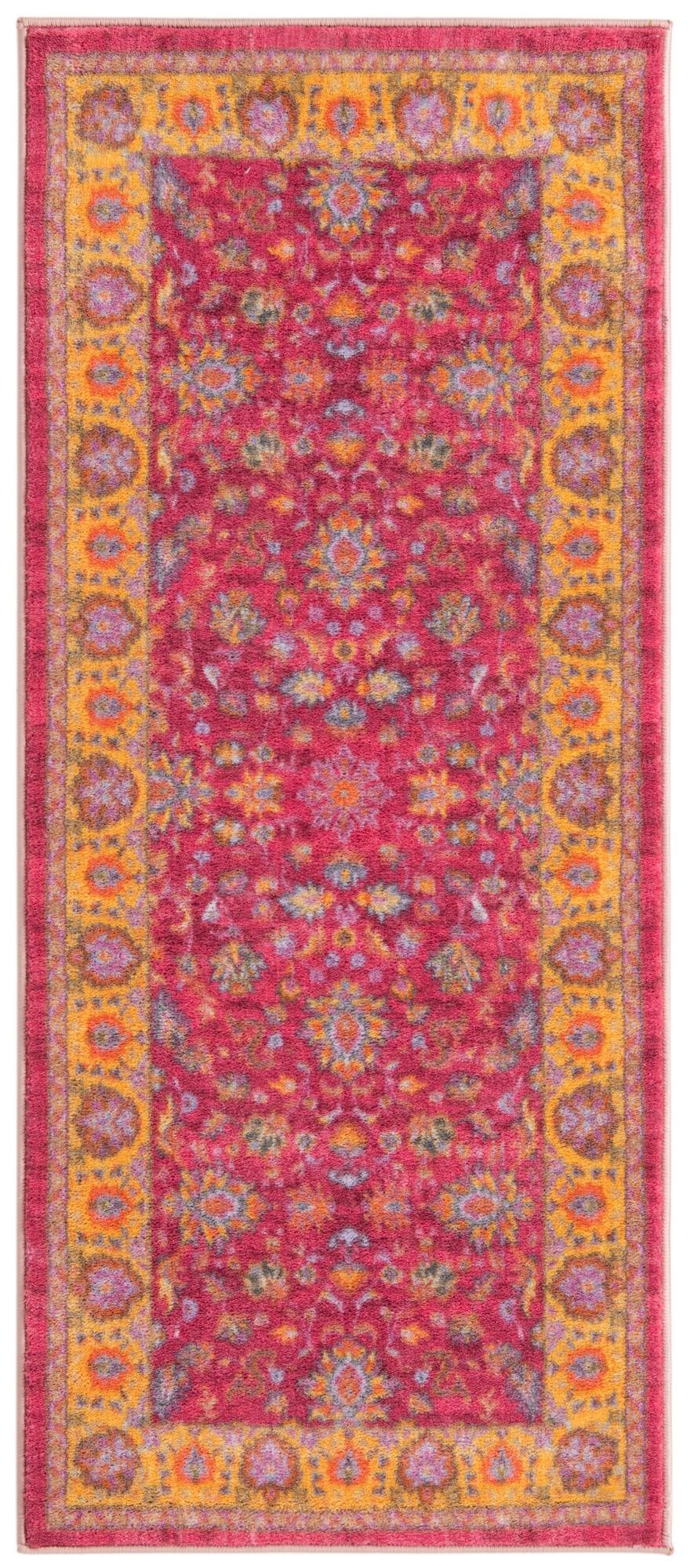 Casablanca Tapestry Collection Area Rug -  Marrakech (Berry Pink) Runner Berry Pink  lifestyle 17