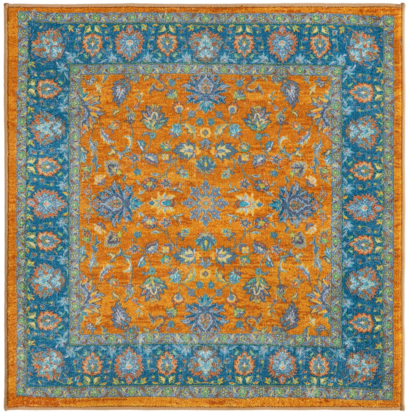 Casablanca Tapestry Collection Area Rug -  Marrakech (Sunshine Yellow) Square Sunshine Yellow  lifestyle 16