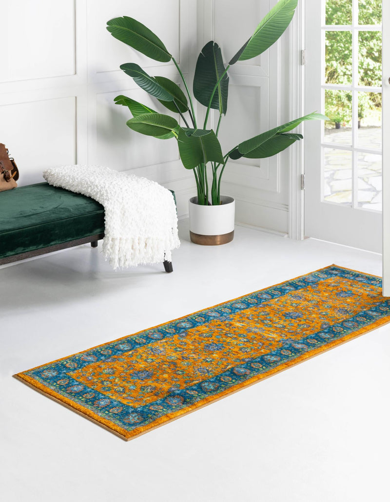 Casablanca Tapestry Collection Area Rug -  Marrakech (Sunshine Yellow) Runner Sunshine Yellow  lifestyle 21