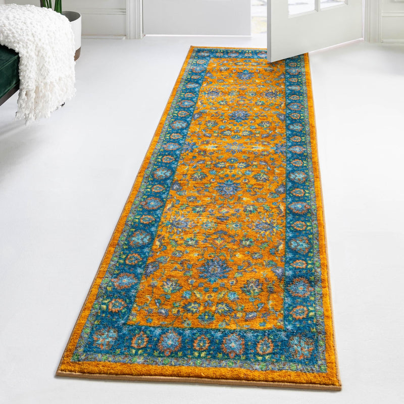 Casablanca Tapestry Collection Area Rug -  Marrakech (Sunshine Yellow) Runner Sunshine Yellow  lifestyle 42