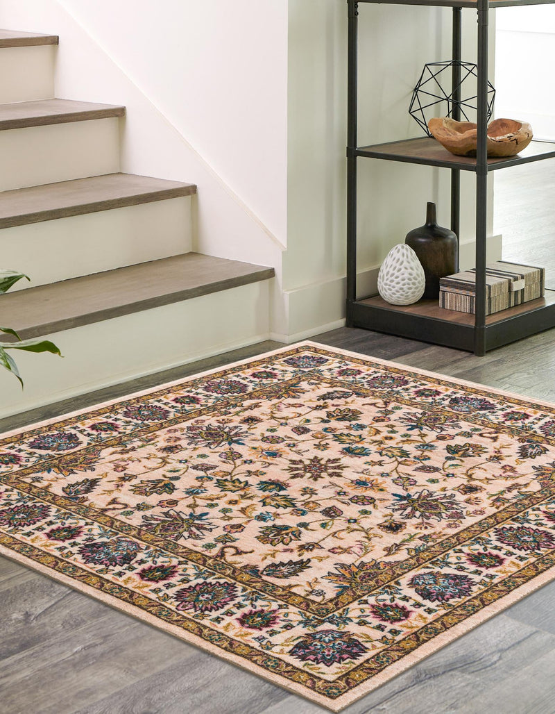 Casablanca Tapestry Collection Area Rug -  Marrakech (Ivory) Square Ivory  lifestyle 20