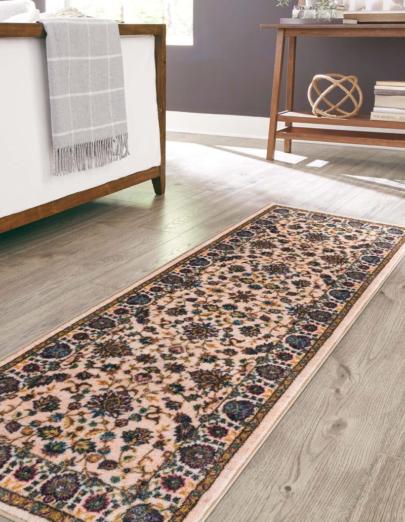 Casablanca Tapestry Collection Area Rug -  Marrakech (Ivory) Runner Ivory  lifestyle 21