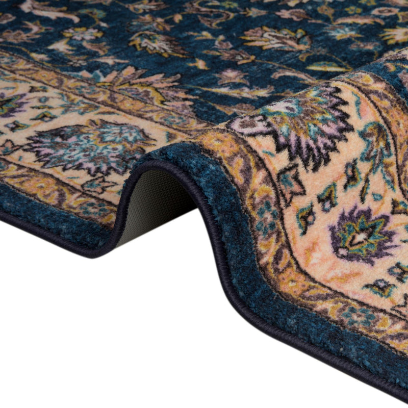 Casablanca Tapestry Collection Area Rug -  Marrakech (Egyptian Blue) Rectangle Egyptian Blue  lifestyle 9