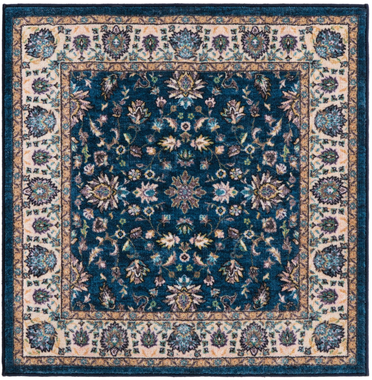Casablanca Tapestry Collection Area Rug -  Marrakech (Egyptian Blue) Square Egyptian Blue  lifestyle 16