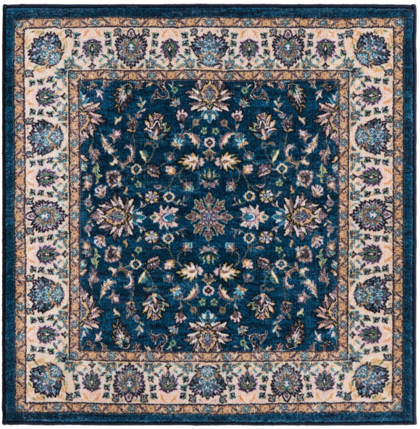 Casablanca Tapestry Collection Area Rug -  Marrakech (Egyptian Blue) Square Egyptian Blue  lifestyle 16