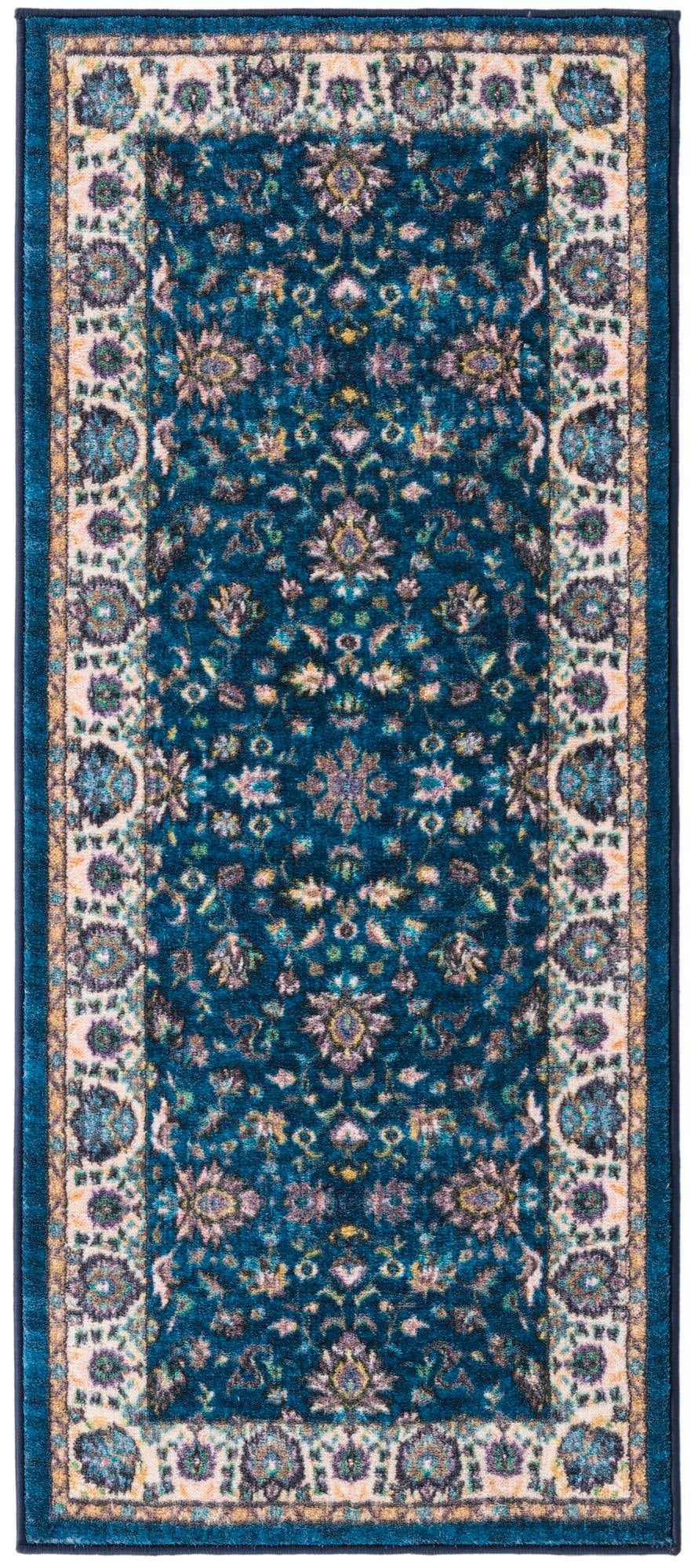 Casablanca Tapestry Collection Area Rug -  Marrakech (Egyptian Blue) Runner Egyptian Blue  lifestyle 17