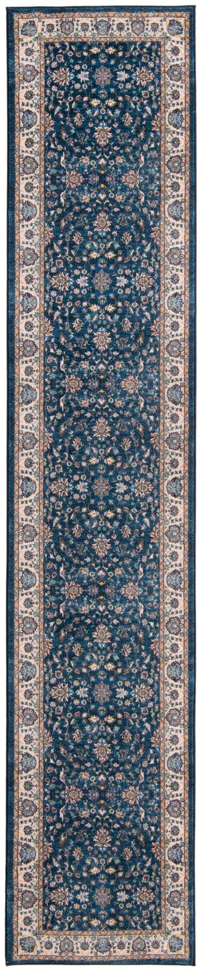 Casablanca Tapestry Collection Area Rug -  Marrakech (Egyptian Blue) Runner Egyptian Blue  lifestyle 32