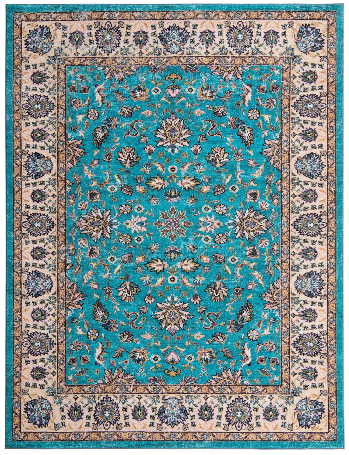 Casablanca Tapestry Collection Area Rug -  Marrakech (Arctic Aqua Blue) Rectangle Arctic Aqua Blue Main