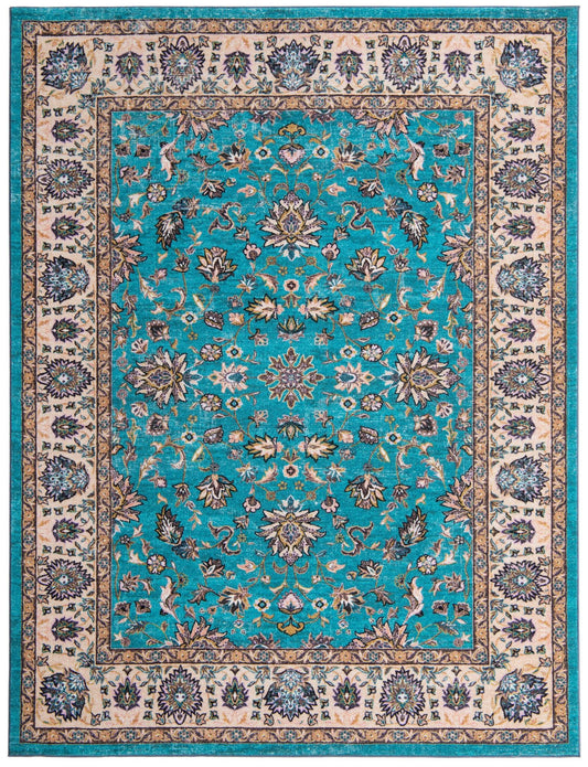 Casablanca Tapestry Collection Area Rug -  Marrakech (Arctic Aqua Blue) Rectangle Arctic Aqua Blue Main