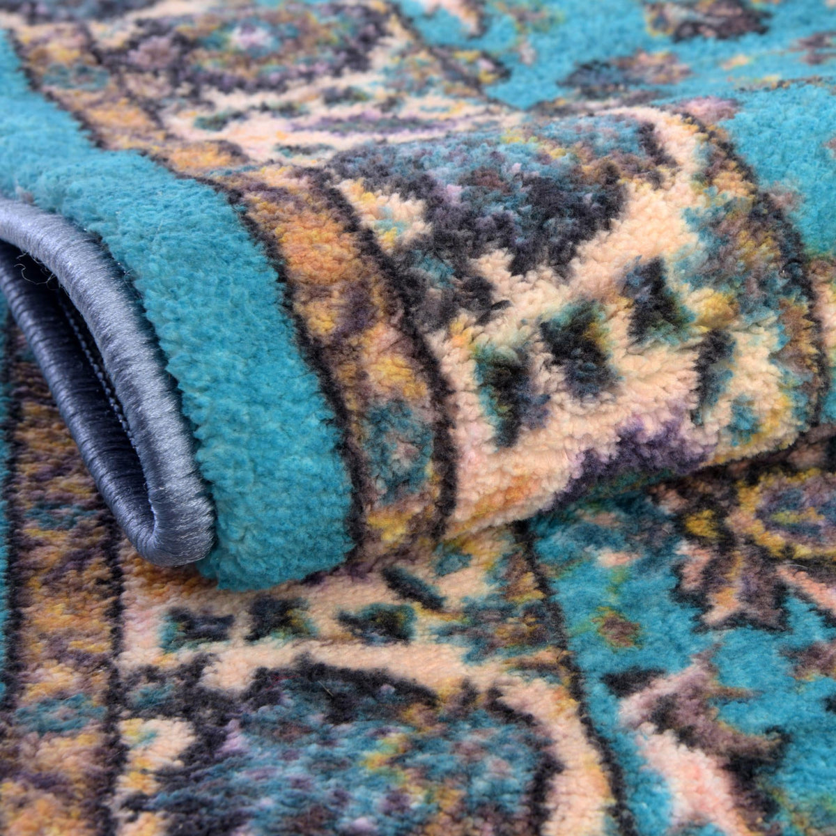 Casablanca Tapestry Collection Area Rug -  Marrakech (Arctic Aqua Blue) Rectangle Arctic Aqua Blue  lifestyle 5