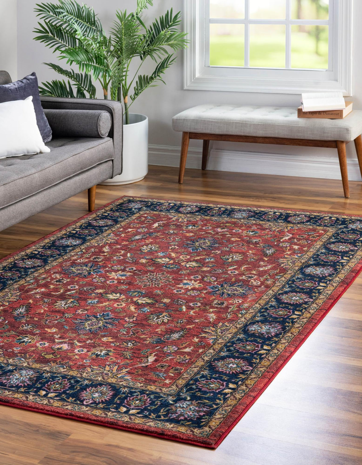 Casablanca Tapestry Collection Area Rug -  Marrakech (Classic Red) Rectangle Classic Red  lifestyle 3