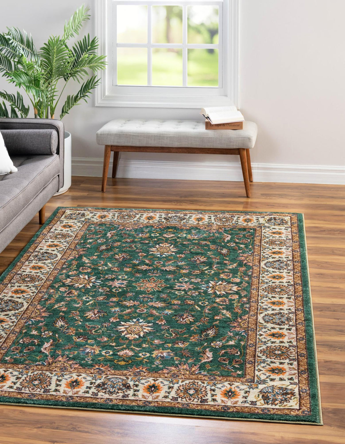 Casablanca Tapestry Collection Area Rug -  Marrakech (Emerald Green) Rectangle Emerald Green  lifestyle 2
