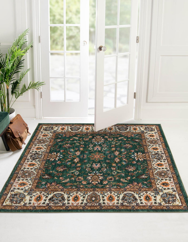 Casablanca Tapestry Collection Area Rug -  Marrakech (Emerald Green) Square Emerald Green  lifestyle 18