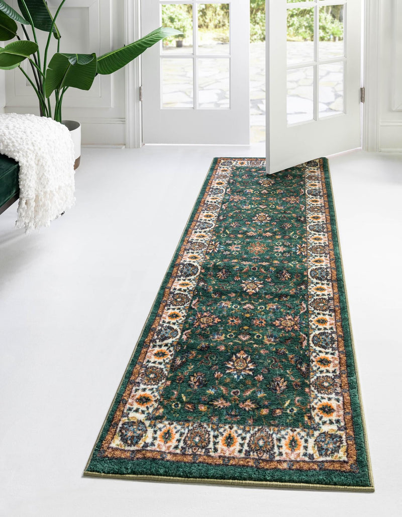 Casablanca Tapestry Collection Area Rug -  Marrakech (Emerald Green) Runner Emerald Green  lifestyle 19
