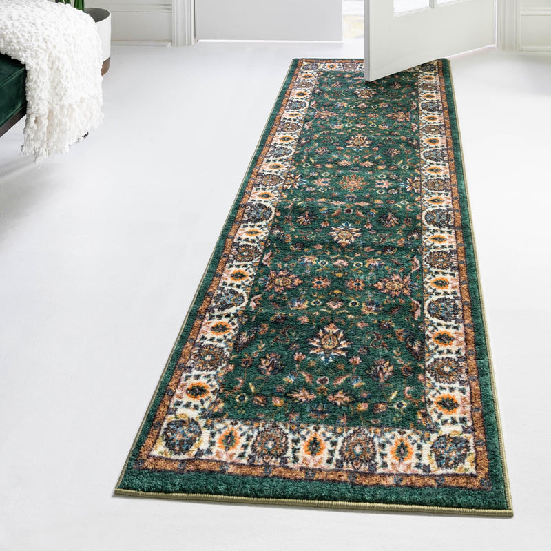 Casablanca Tapestry Collection Area Rug -  Marrakech (Emerald Green) Runner Emerald Green  lifestyle 42