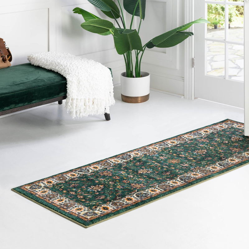 Casablanca Tapestry Collection Area Rug -  Marrakech (Emerald Green) Runner Emerald Green  lifestyle 43