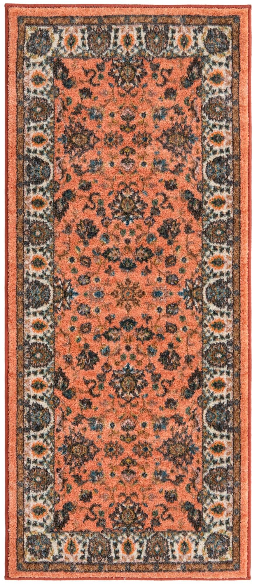Casablanca Tapestry Collection Area Rug -  Marrakech (Salmon) Runner Salmon  lifestyle 17