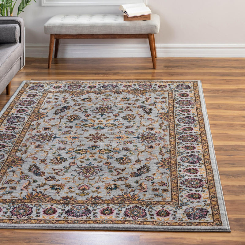 Casablanca Tapestry Collection Area Rug -  Marrakech (Cloud Gray) Rectangle Cloud Gray  lifestyle 14