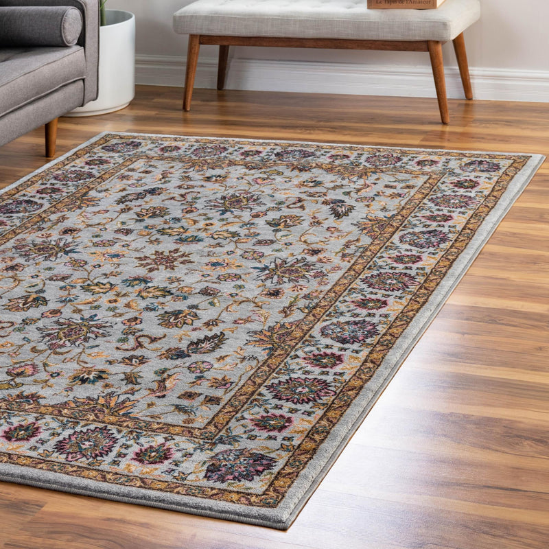 Casablanca Tapestry Collection Area Rug -  Marrakech (Cloud Gray) Rectangle Cloud Gray  lifestyle 15