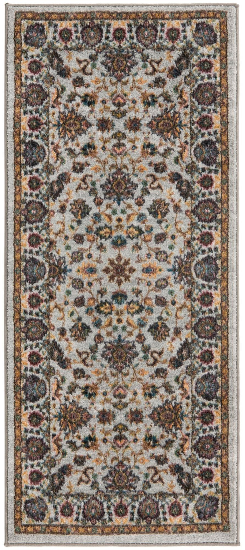 Casablanca Tapestry Collection Area Rug -  Marrakech (Cloud Gray) Runner Cloud Gray  lifestyle 17