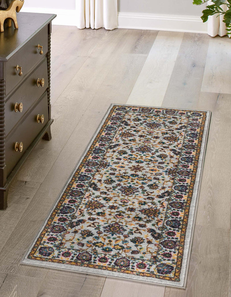 Casablanca Tapestry Collection Area Rug -  Marrakech (Cloud Gray) Runner Cloud Gray  lifestyle 19