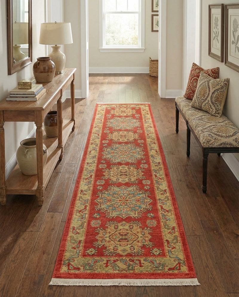 Persian Elegance Collection Area Rug - Isfahan Runner Red  lifestyle 38