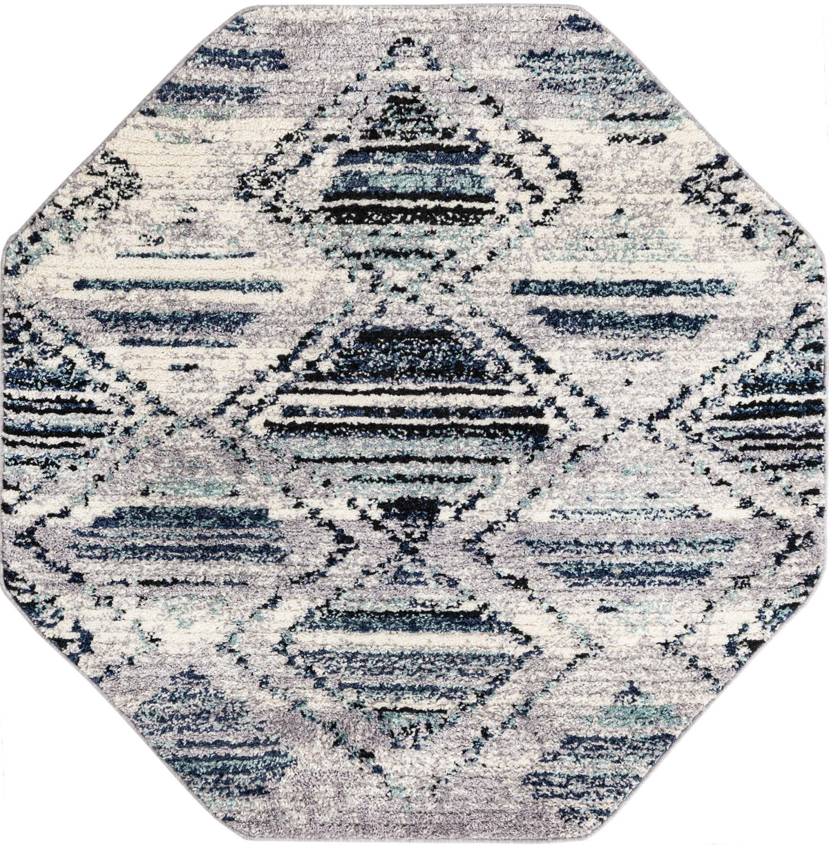 Marrakech Mosaic Collection Area Rug -  Atlas Octagon Blue Gray  lifestyle 17