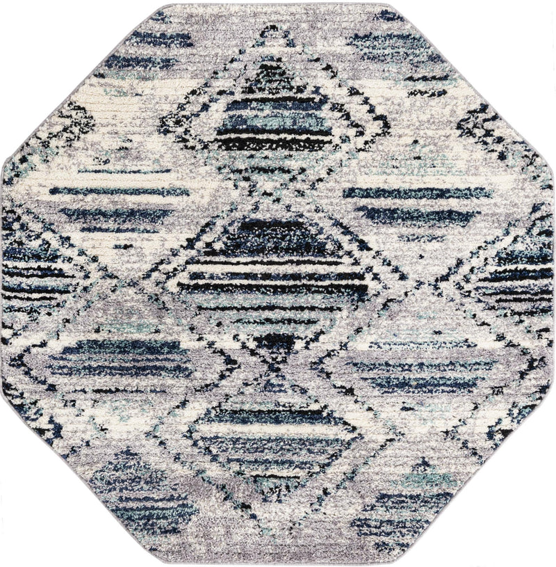 Marrakech Mosaic Collection Area Rug -  Atlas Octagon Blue Gray  lifestyle 17