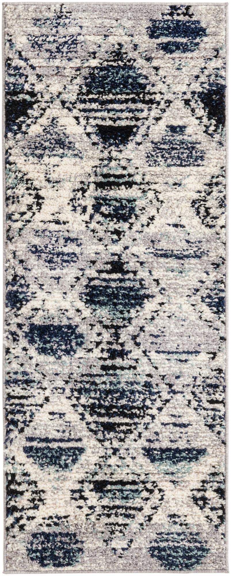 Marrakech Mosaic Collection Area Rug -  Atlas Runner Blue Gray  lifestyle 18