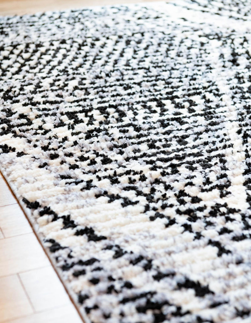 Marrakech Mosaic Collection Area Rug -  Medina Rectangle Black and White  lifestyle 5