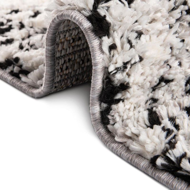 Marrakech Mosaic Collection Area Rug -  Medina Rectangle Black and White  lifestyle 11