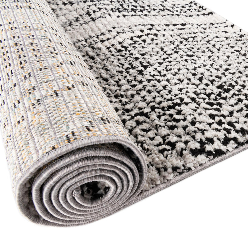 Marrakech Mosaic Collection Area Rug -  Medina Rectangle Black and White  lifestyle 13