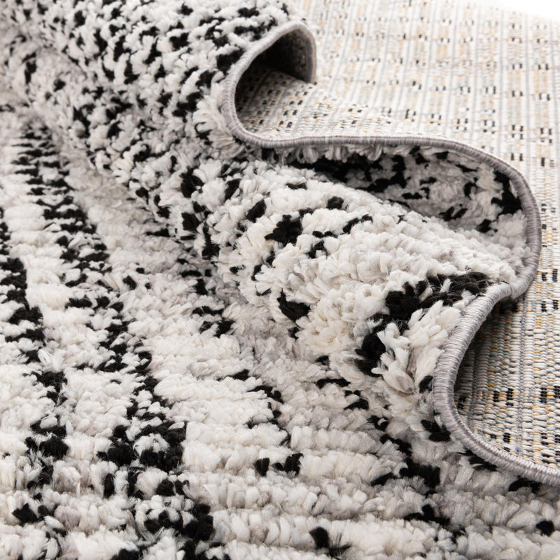 Marrakech Mosaic Collection Area Rug -  Medina Rectangle Black and White  lifestyle 14