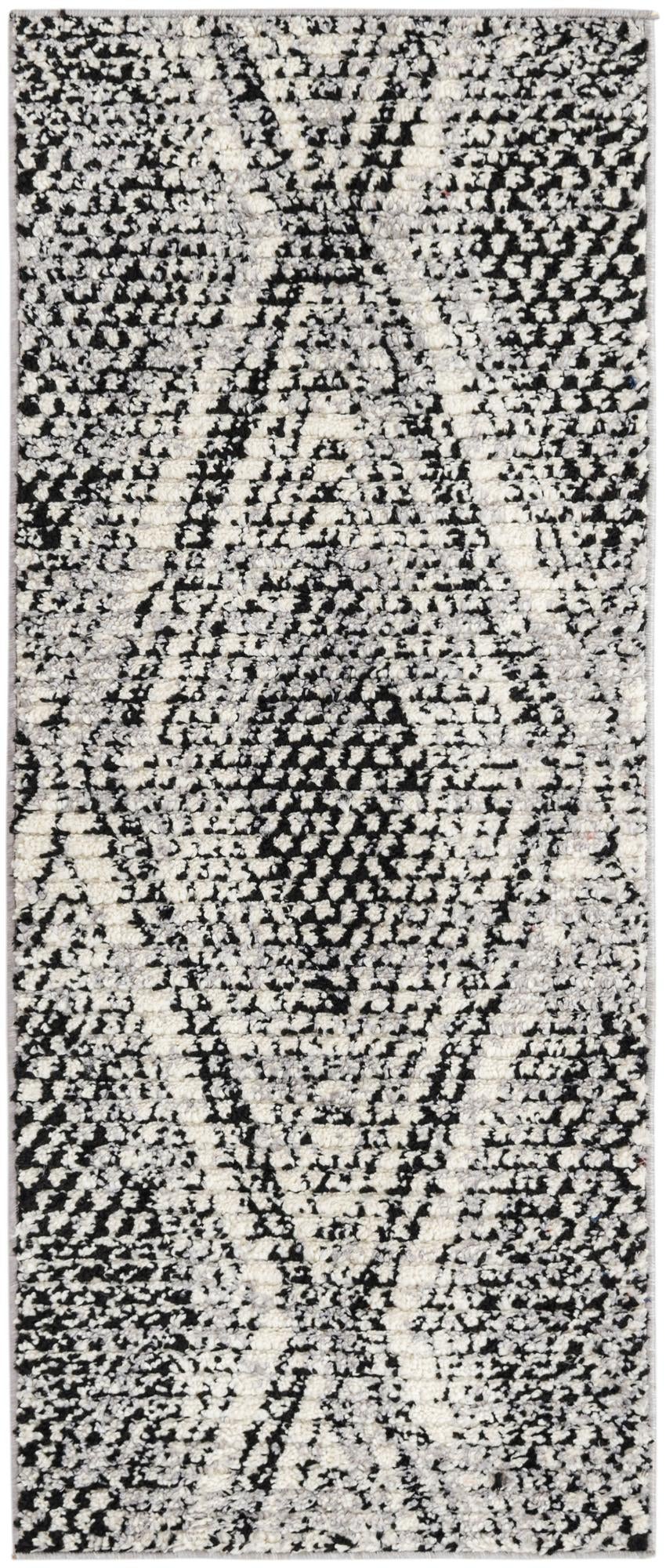 Marrakech Mosaic Collection Area Rug -  Medina Runner Black and White  lifestyle 20
